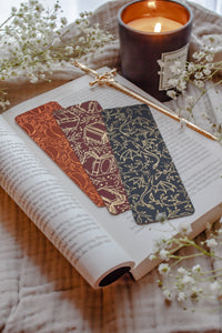 Autumn Orange Foil Bookmark | Harvest Pumpkins