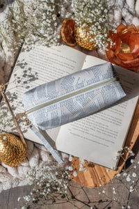 Bookish Cosmetic / Pencil Pouch Zip Bag | Book Pages