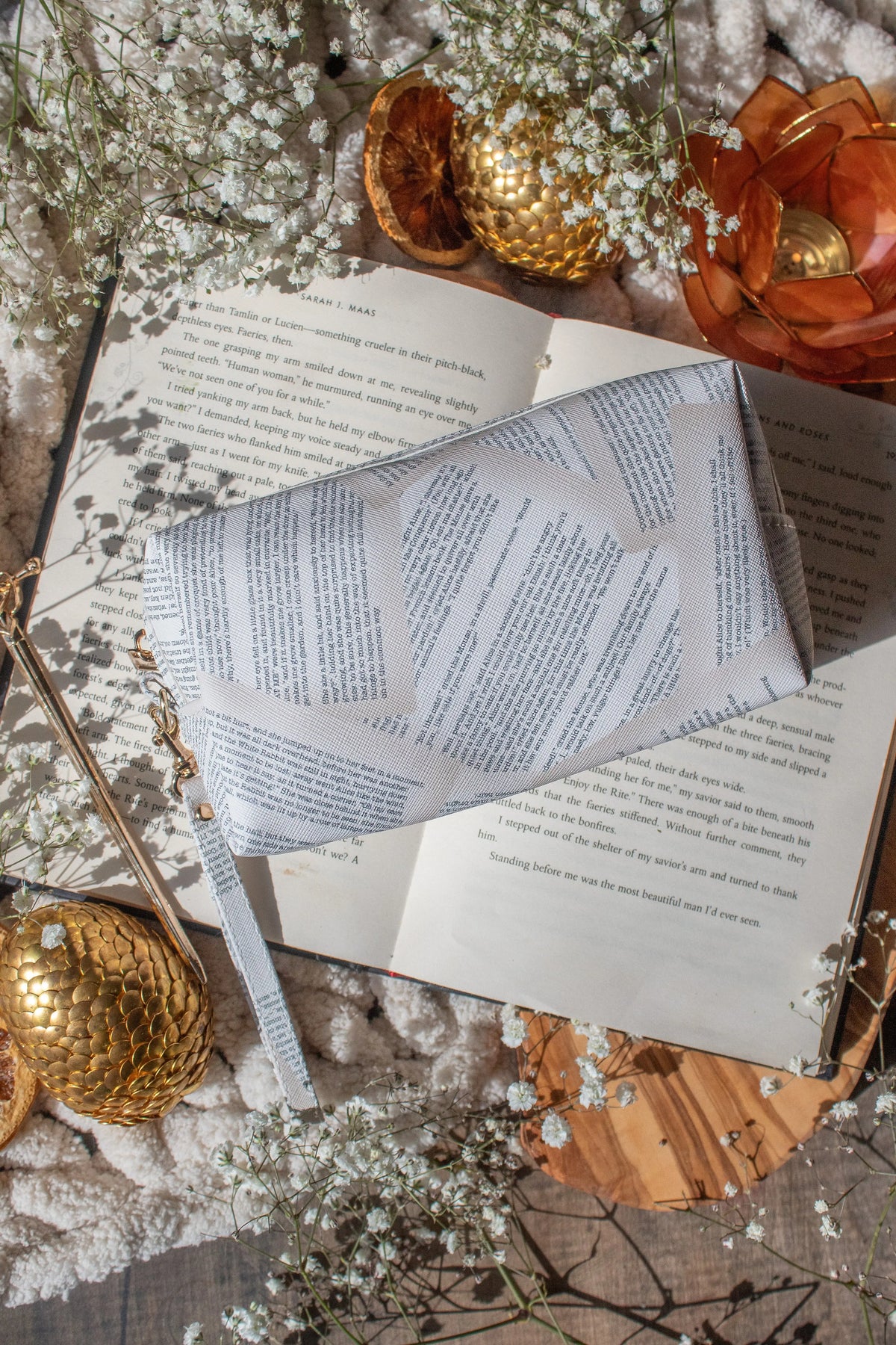 Bookish Cosmetic / Pencil Pouch Zip Bag | Book Pages