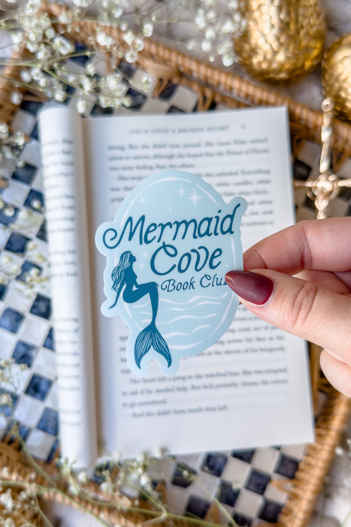Mermaid Cove Book Club Waterproof Vinyl Sticker