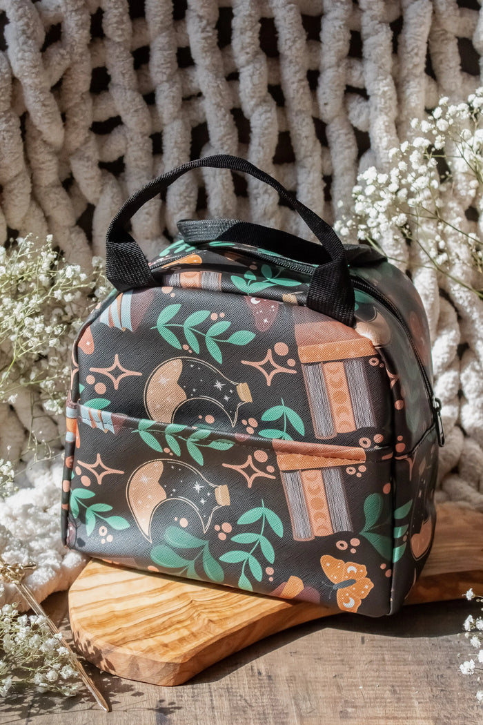 Bookish Lunch Tote Bag | Burgundy Books