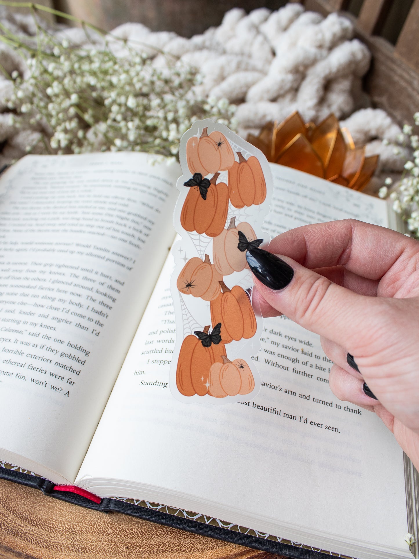 Pumpkin Stack Waterproof Sticker | 4.25"x1.5"