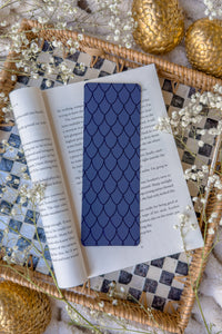 Navy Dragon Scales Foil Bookmark