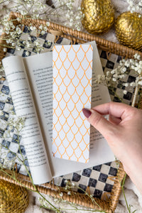 Ivory and Gold Dragon Scales Foil Bookmark