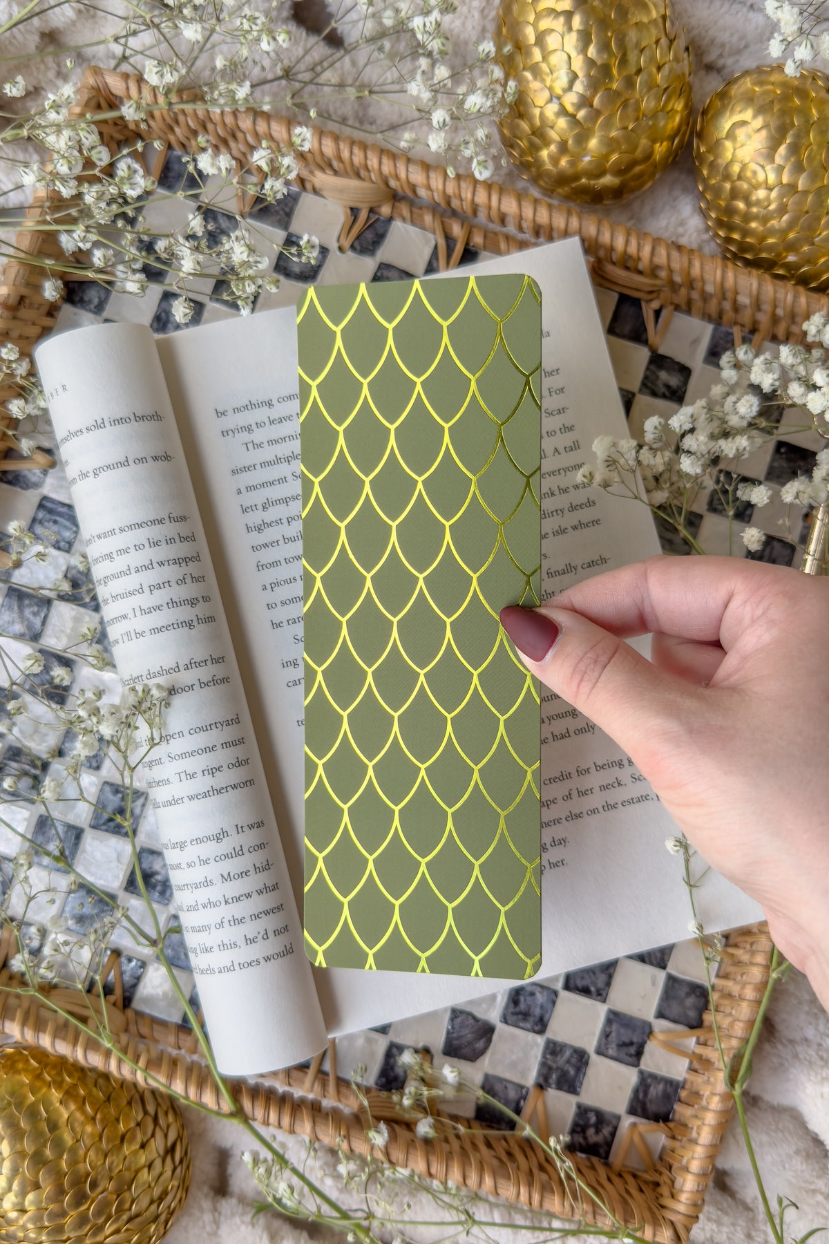 Green Dragon Scales Foil Bookmark