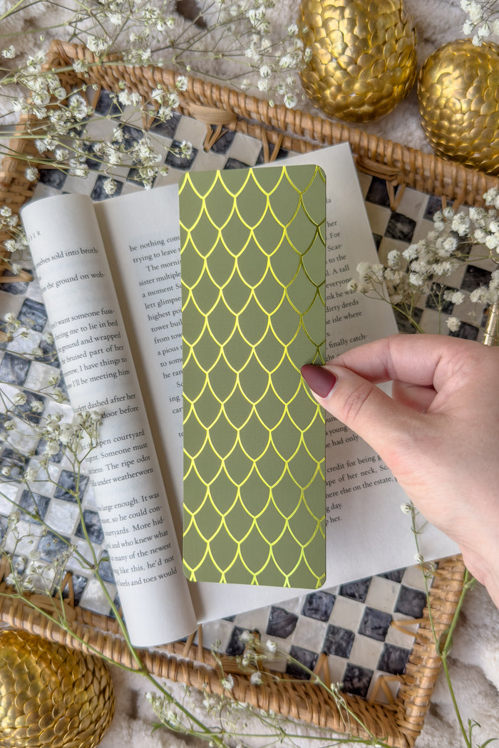 Green Dragon Scales Foil Bookmark