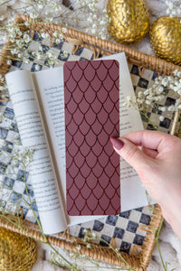 Maroon Dragon Scales Foil Bookmark
