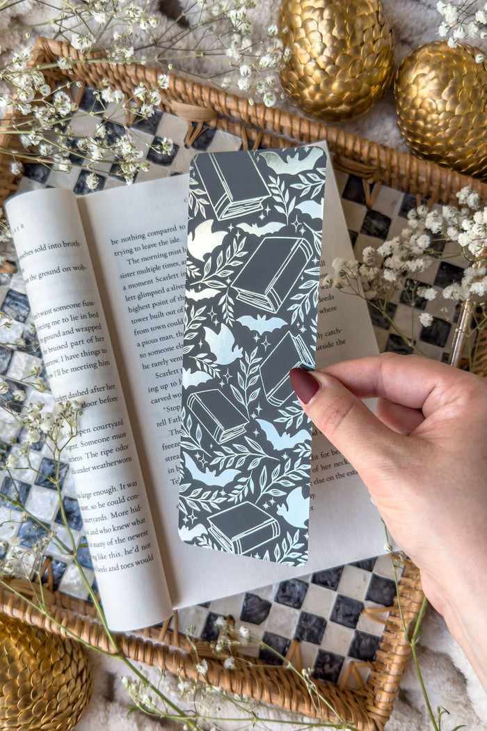 Batty Books Foil Bookmark