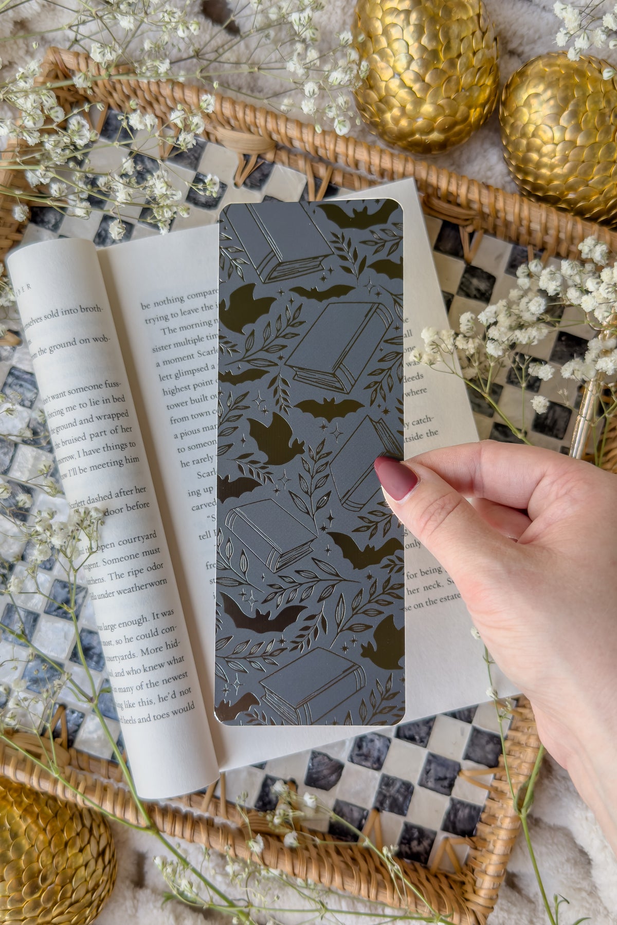 Batty Books Foil Bookmark