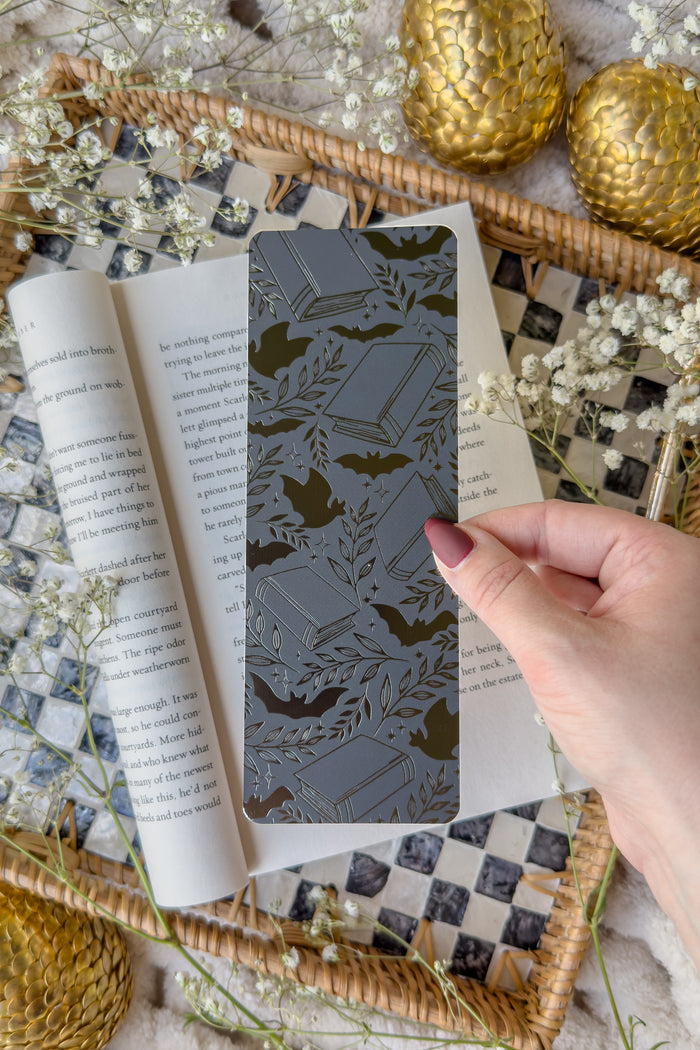 Batty Books Foil Bookmark
