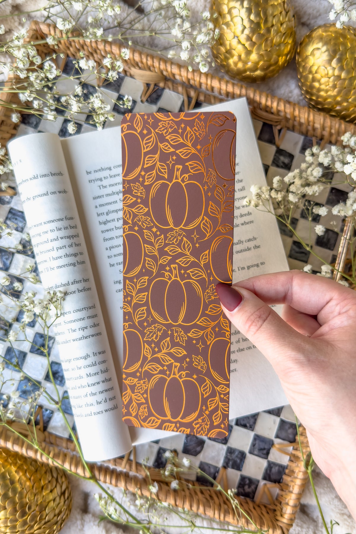 Pumpkin Spice Foil Bookmark
