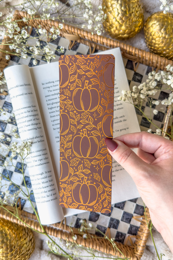 Pumpkin Spice Foil Bookmark