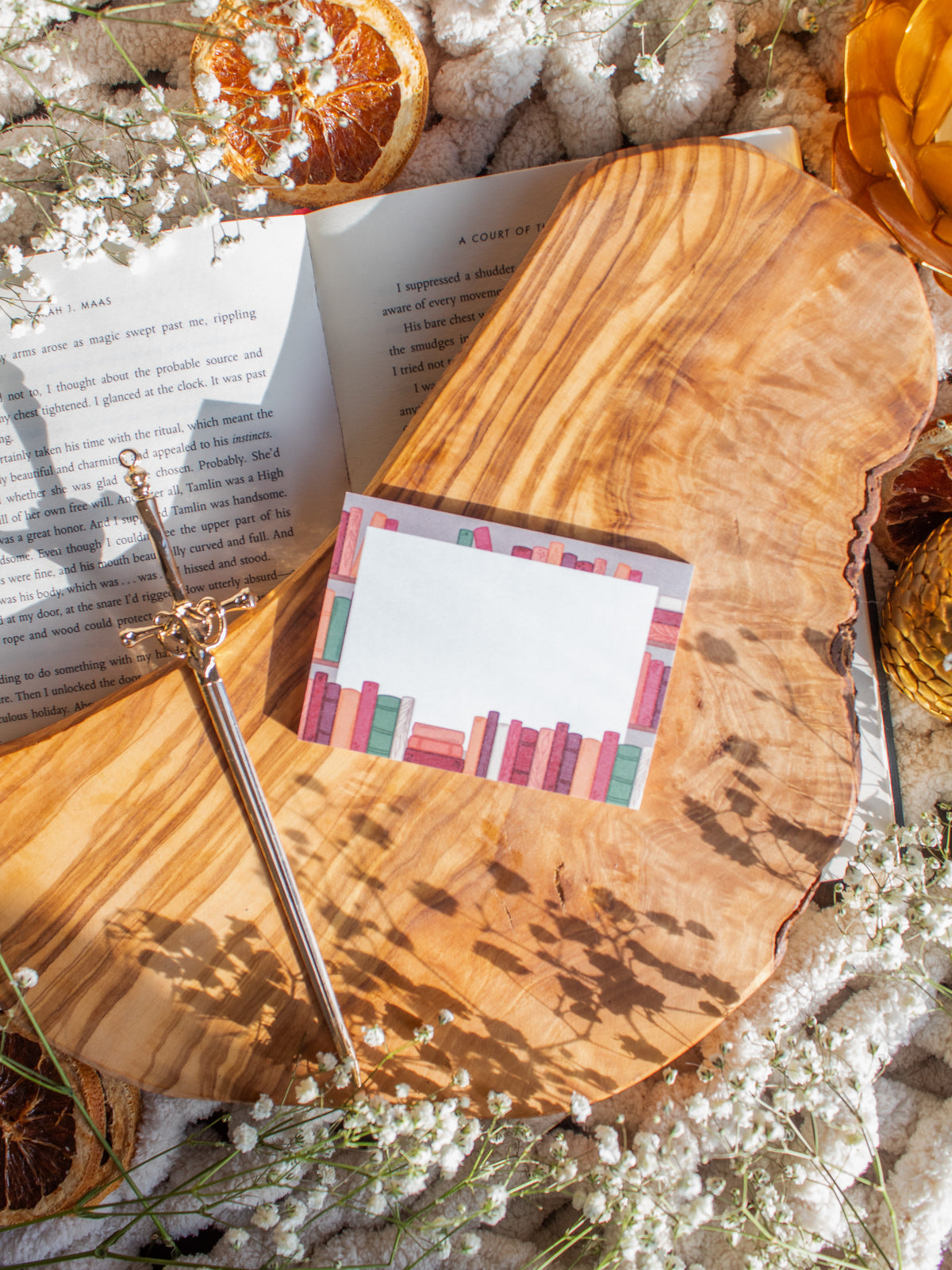 3"x4" Sticky Notes | Cozy Autumn Bookshelf