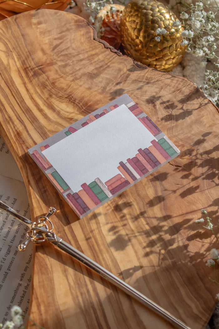 3"x4" Sticky Notes | Cozy Autumn Bookshelf