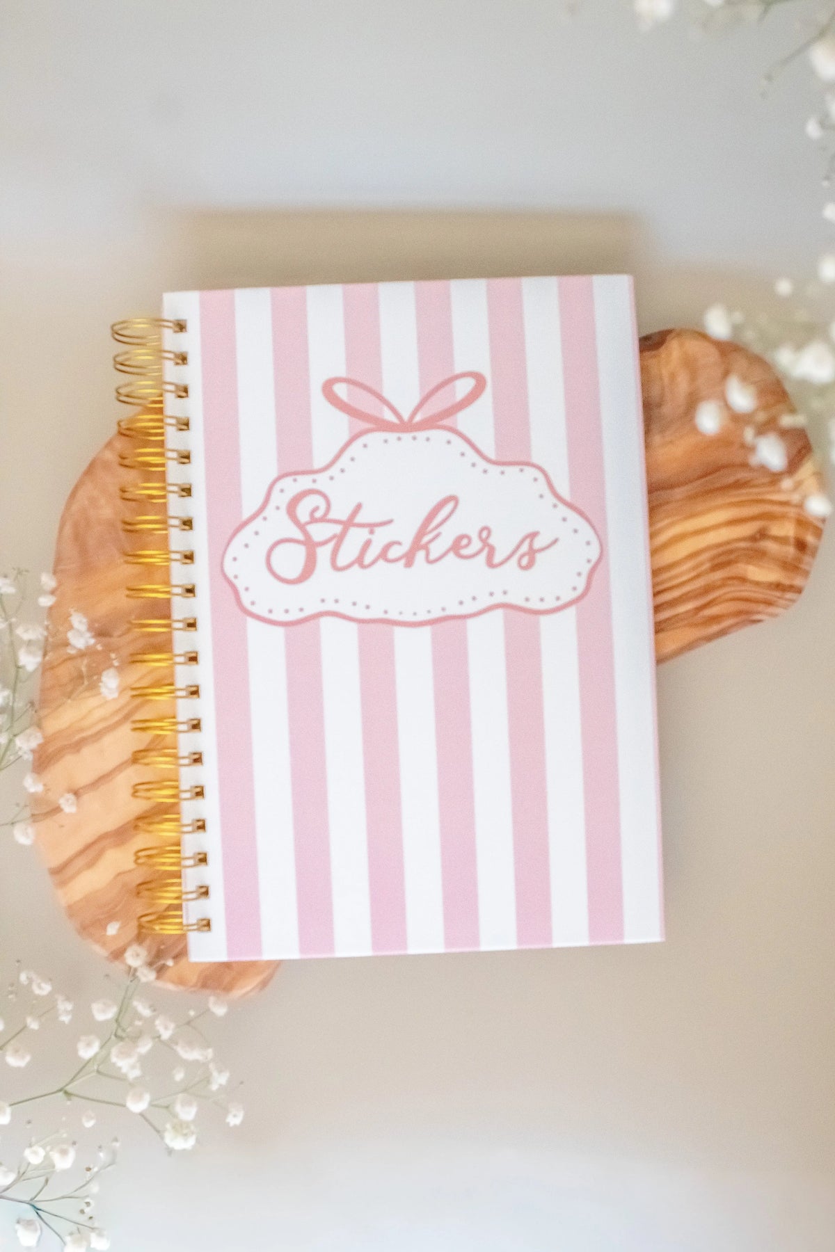Pink Stripes Reusable Sticker Collecting Book