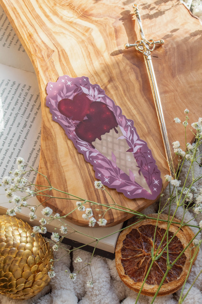 Heart Cone Valentines Day Die-Cut Bookmark