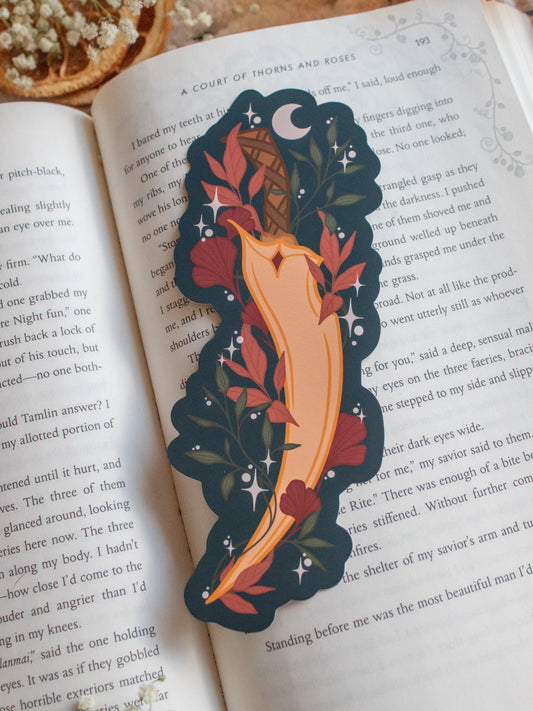 Curved Gold Dagger Bookmark