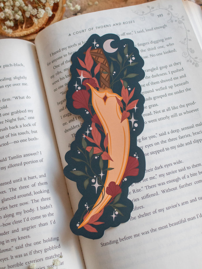 Curved Gold Dagger Bookmark
