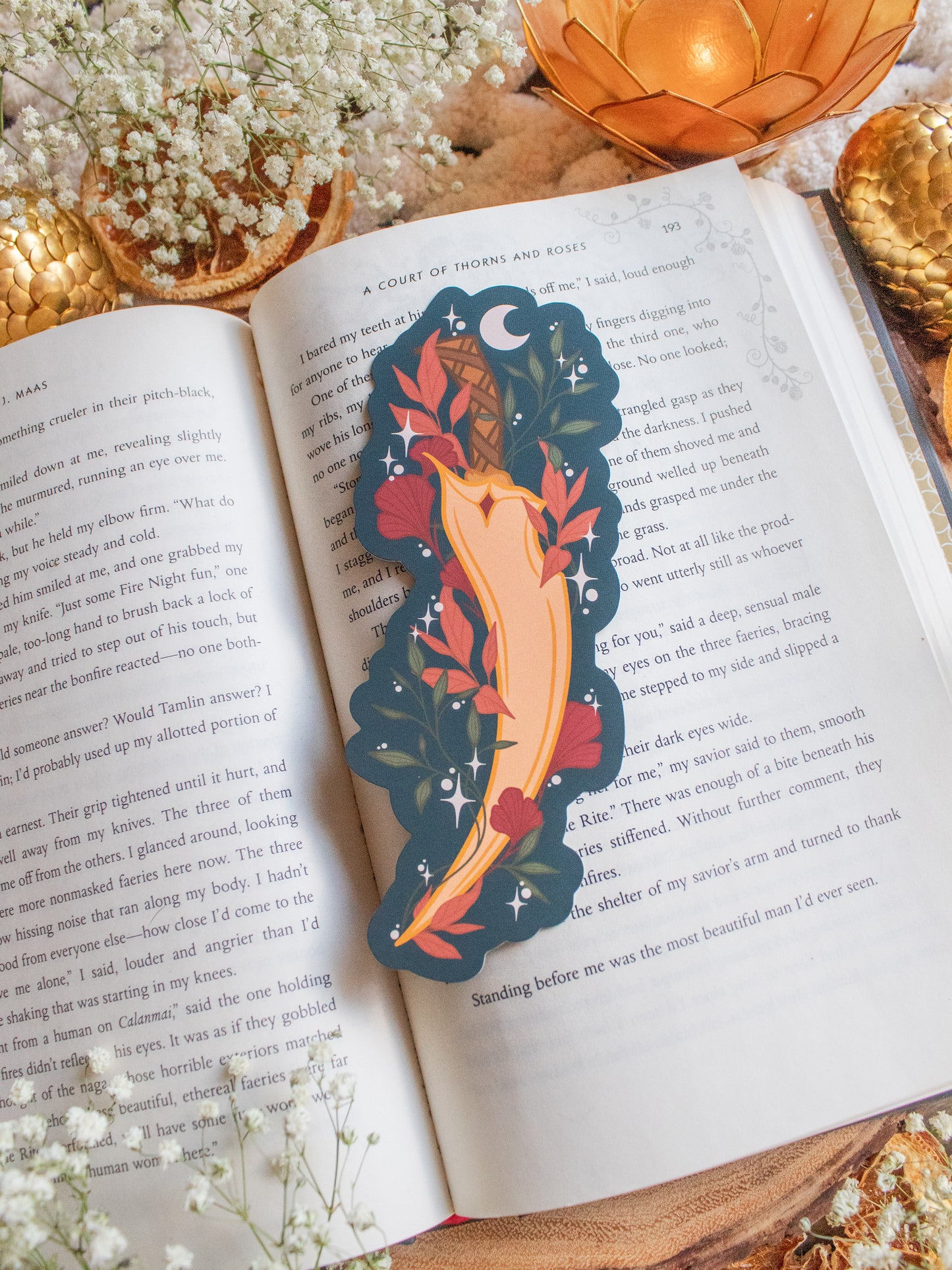 Curved Gold Dagger Bookmark
