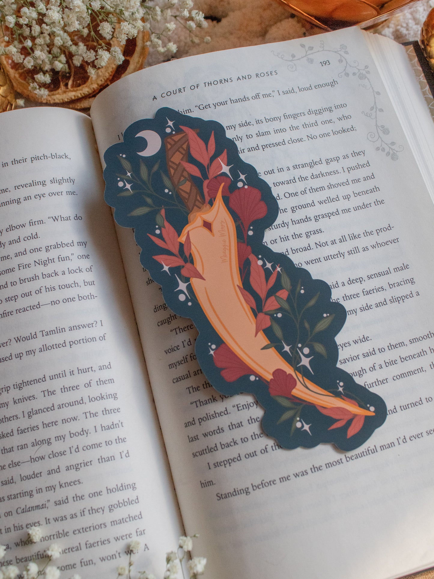 Curved Gold Dagger Bookmark