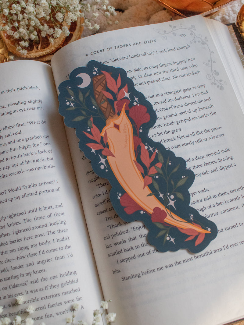 Curved Gold Dagger Bookmark
