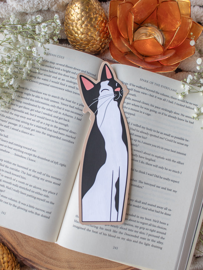 Little Black & White Kitty Cat Die-Cut Bookmark