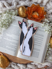 Little Black & White Kitty Cat Die-Cut Bookmark