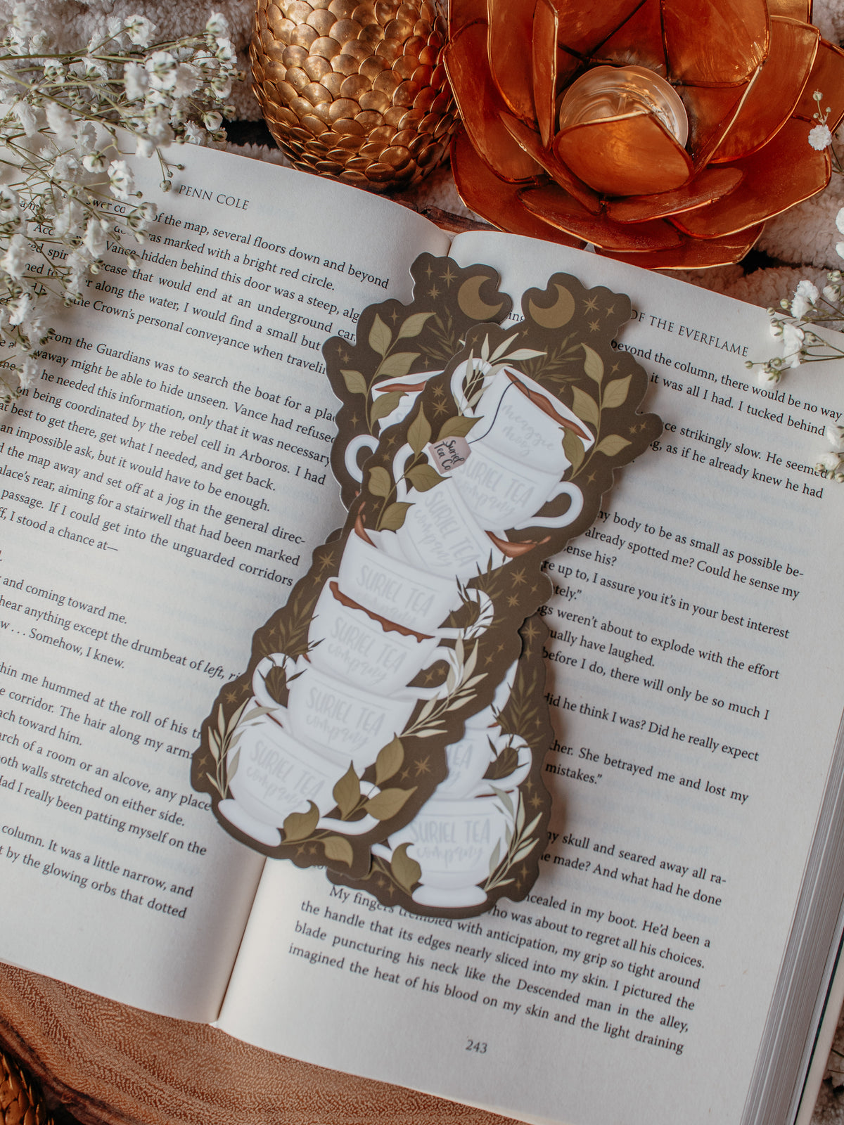 ACOTAR Suriel Tea Co Cupstack Die-Cut Bookmark