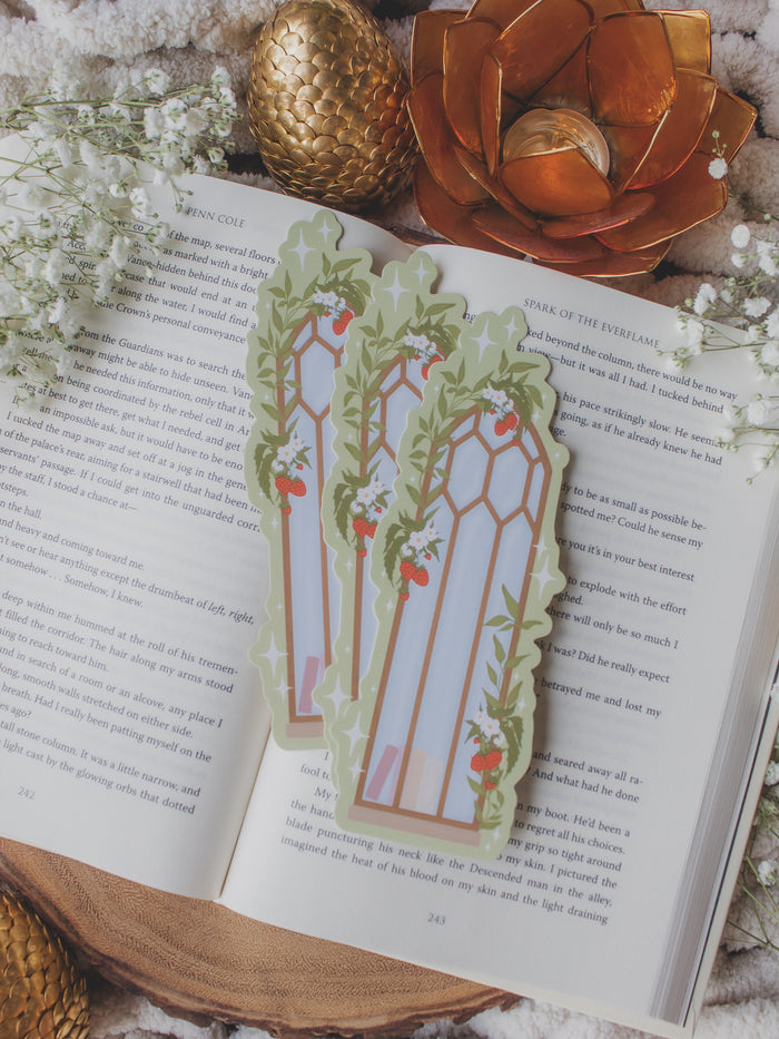 Strawberry Arched Window Die-Cut Bookmark