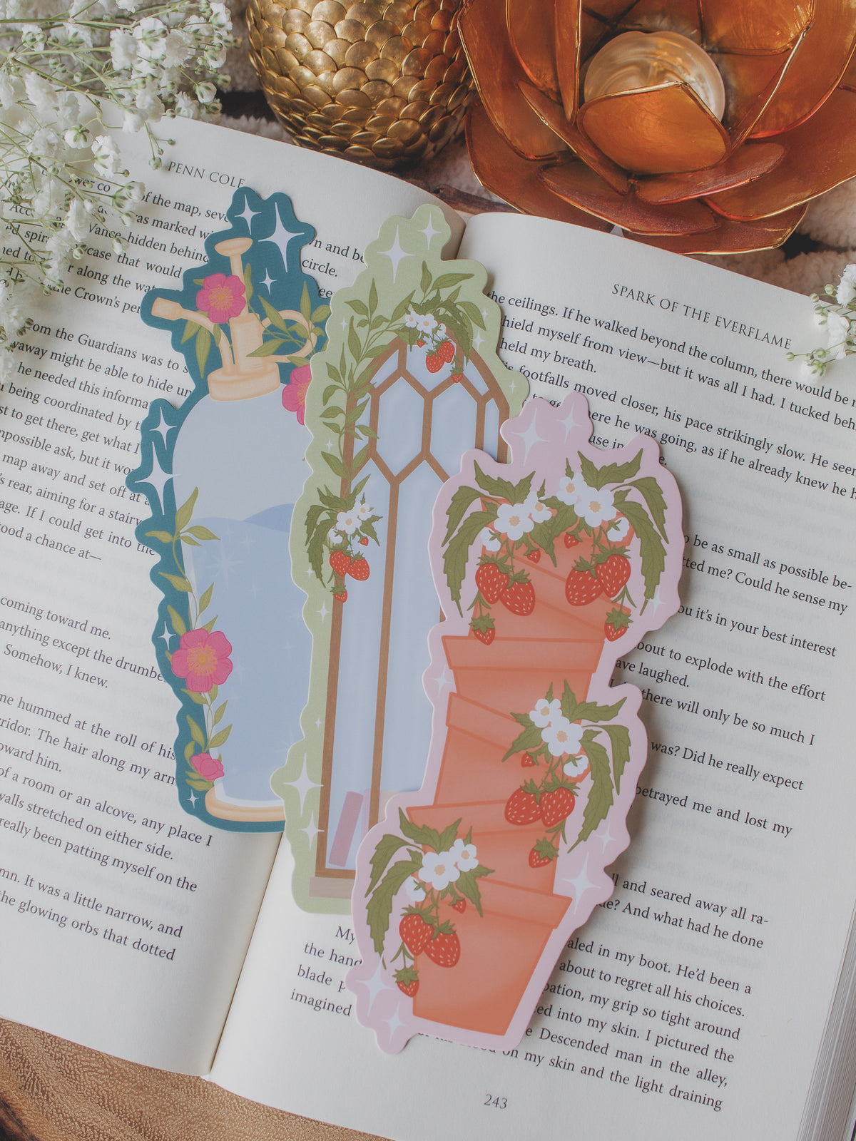 Strawberry Arched Window Die-Cut Bookmark