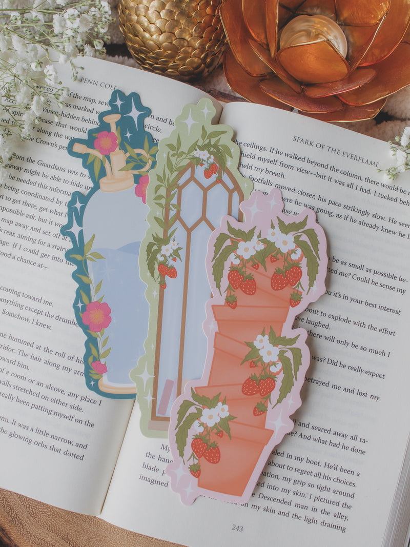 Strawberry Arched Window Die-Cut Bookmark