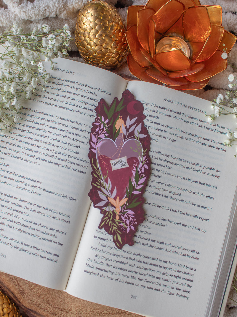 Wonderland Drink Me Potion Die-Cut Bookmark