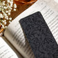 Black on Black UV Coated Bookmark | Floral Dragons