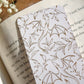 Gold Foil White Bookmark | Floral Dragons