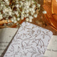 Gold Foil White Bookmark | Floral Dragons