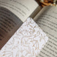 Gold Foil White Bookmark | Floral Dragons