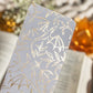 Gold Foil White Bookmark | Floral Dragons