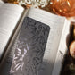 Black on Black UV Coated Bookmark | Floral Dragons