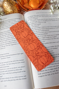 Autumn Orange Foil Bookmark | Harvest Pumpkins