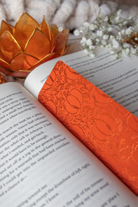 Autumn Orange Foil Bookmark | Harvest Pumpkins