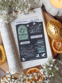 Fourth Wing Sticker Sheet The Empyrean Series