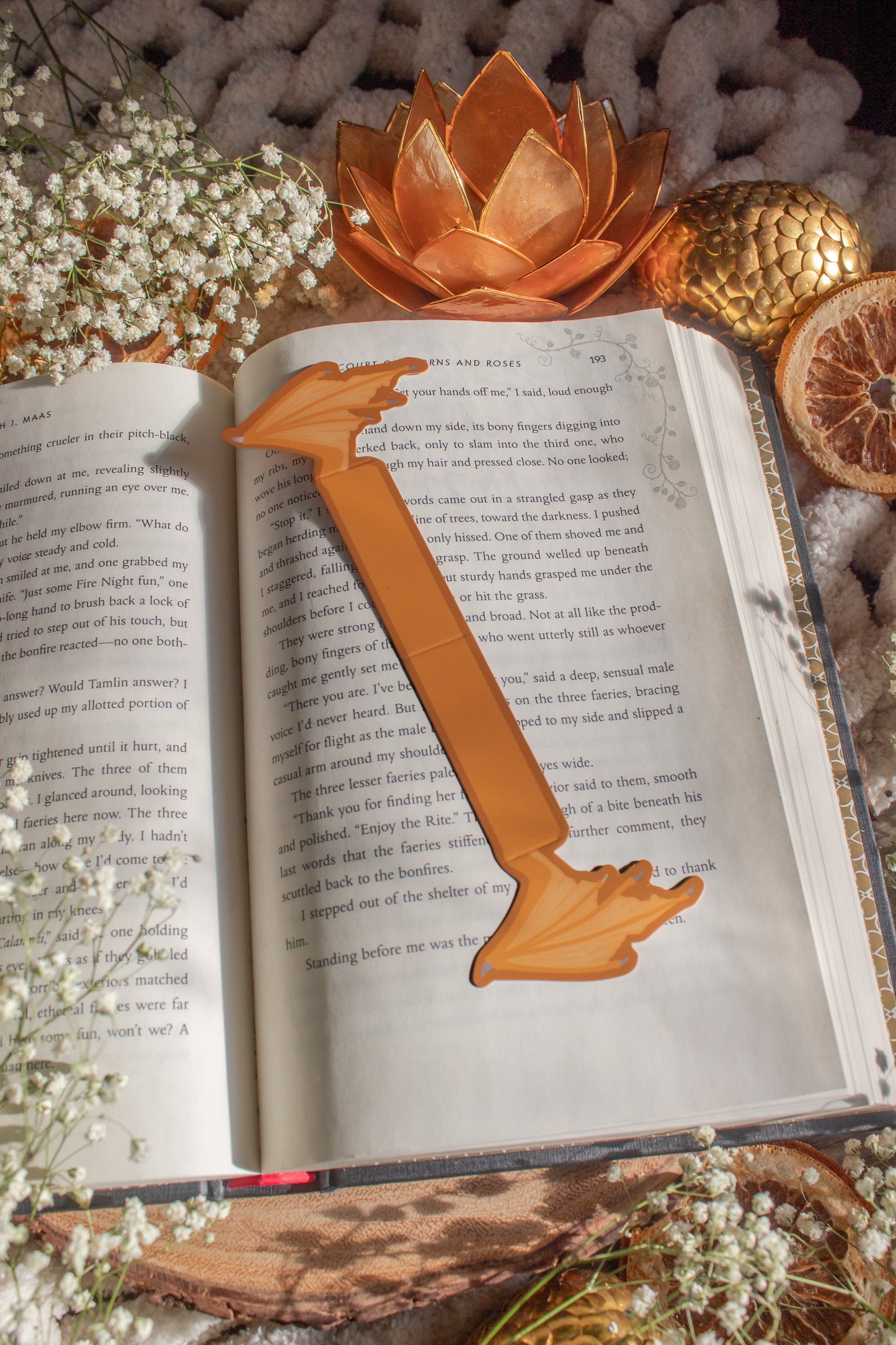 Gold Dragon Wings 3D Bookmark