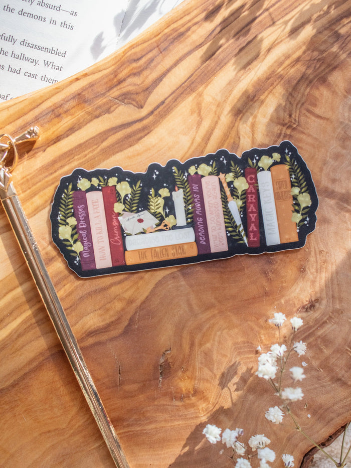Caraval Scarlet's Bookshelf Waterproof Vinyl Sticker