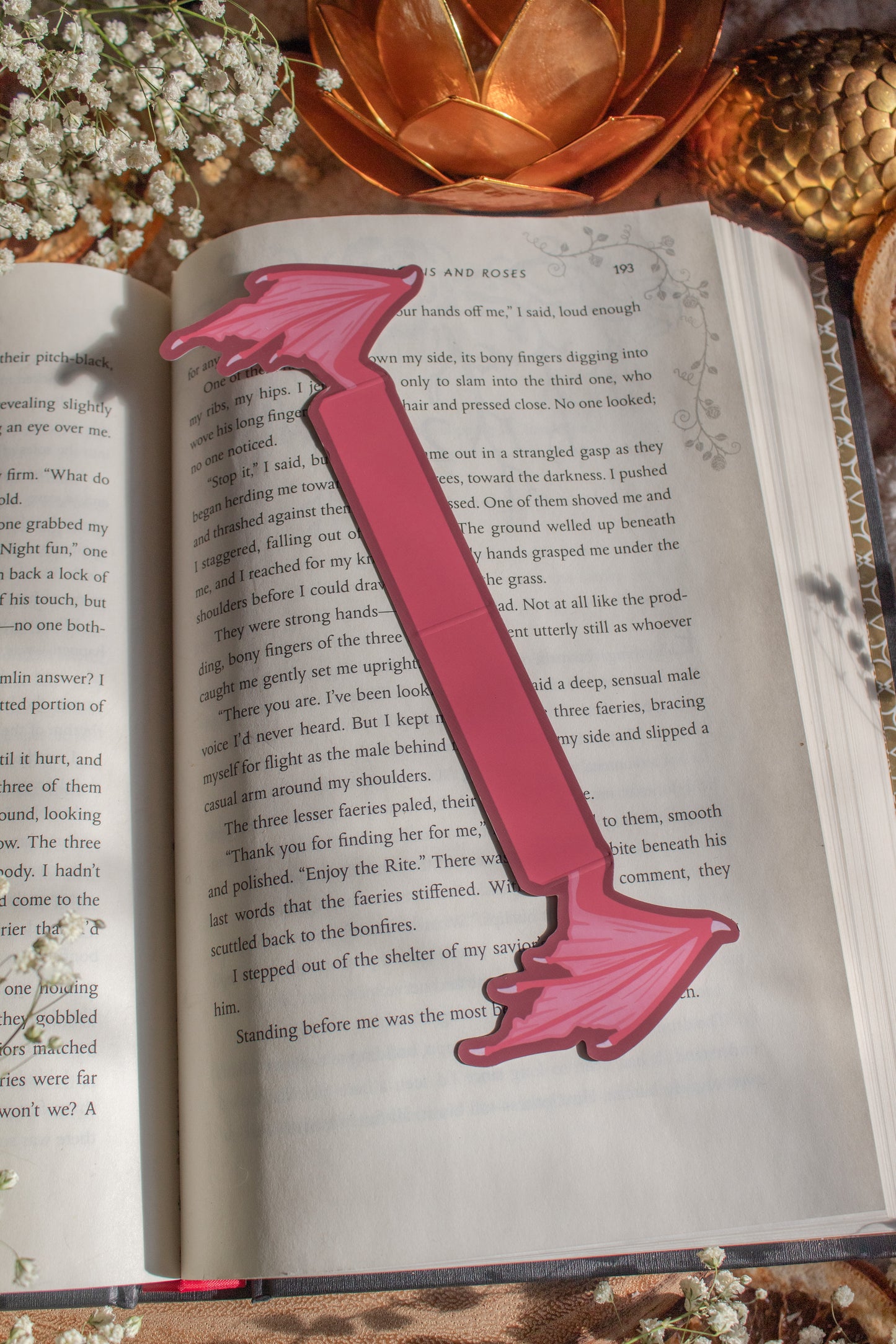 Pink Dragon Wings 3D Bookmark