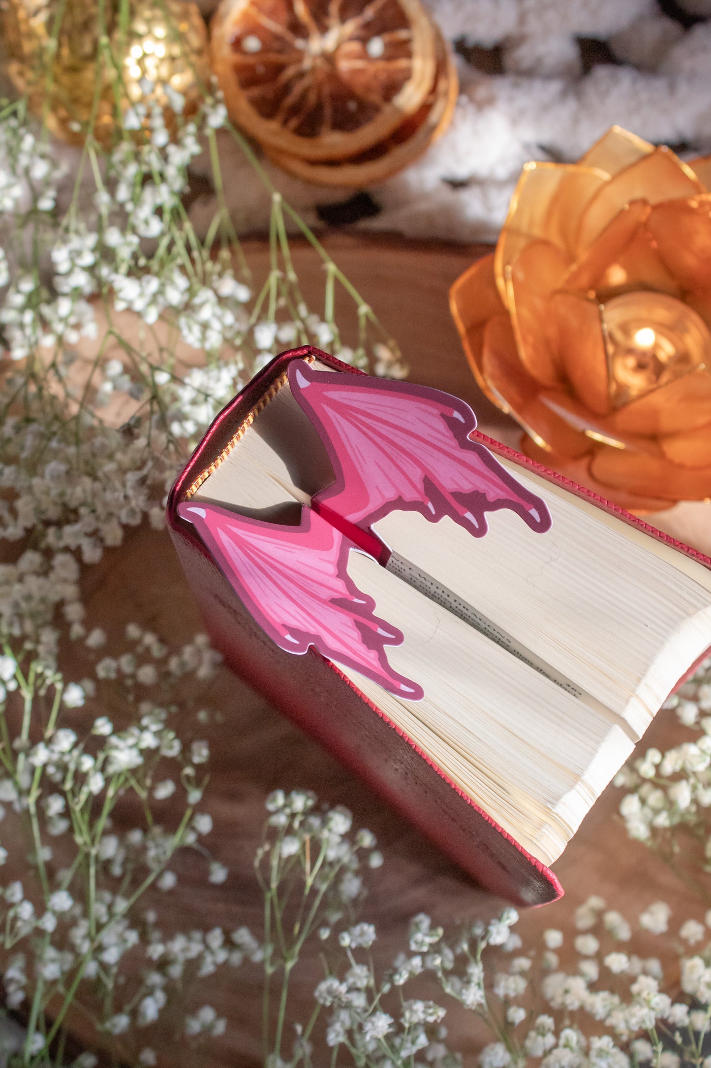 Pink Dragon Wings 3D Bookmark