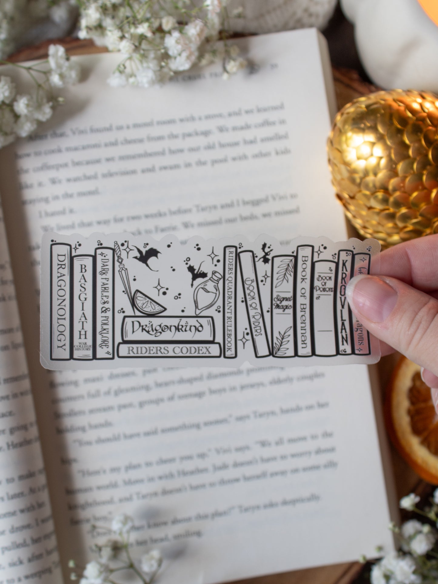 Violet's Bookshelf Waterproof Sticker | Fourth Wing | 4.25"