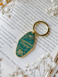 Gingerbread Library Metal Keychain