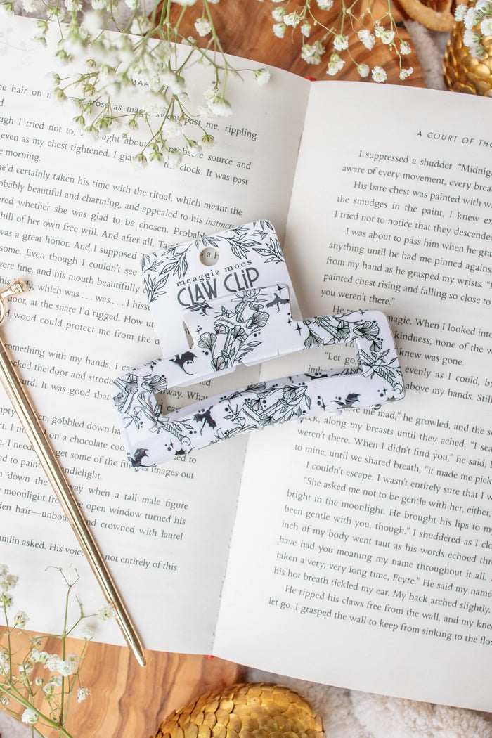 Bookish Hair Claw Clip | Ivory Swords