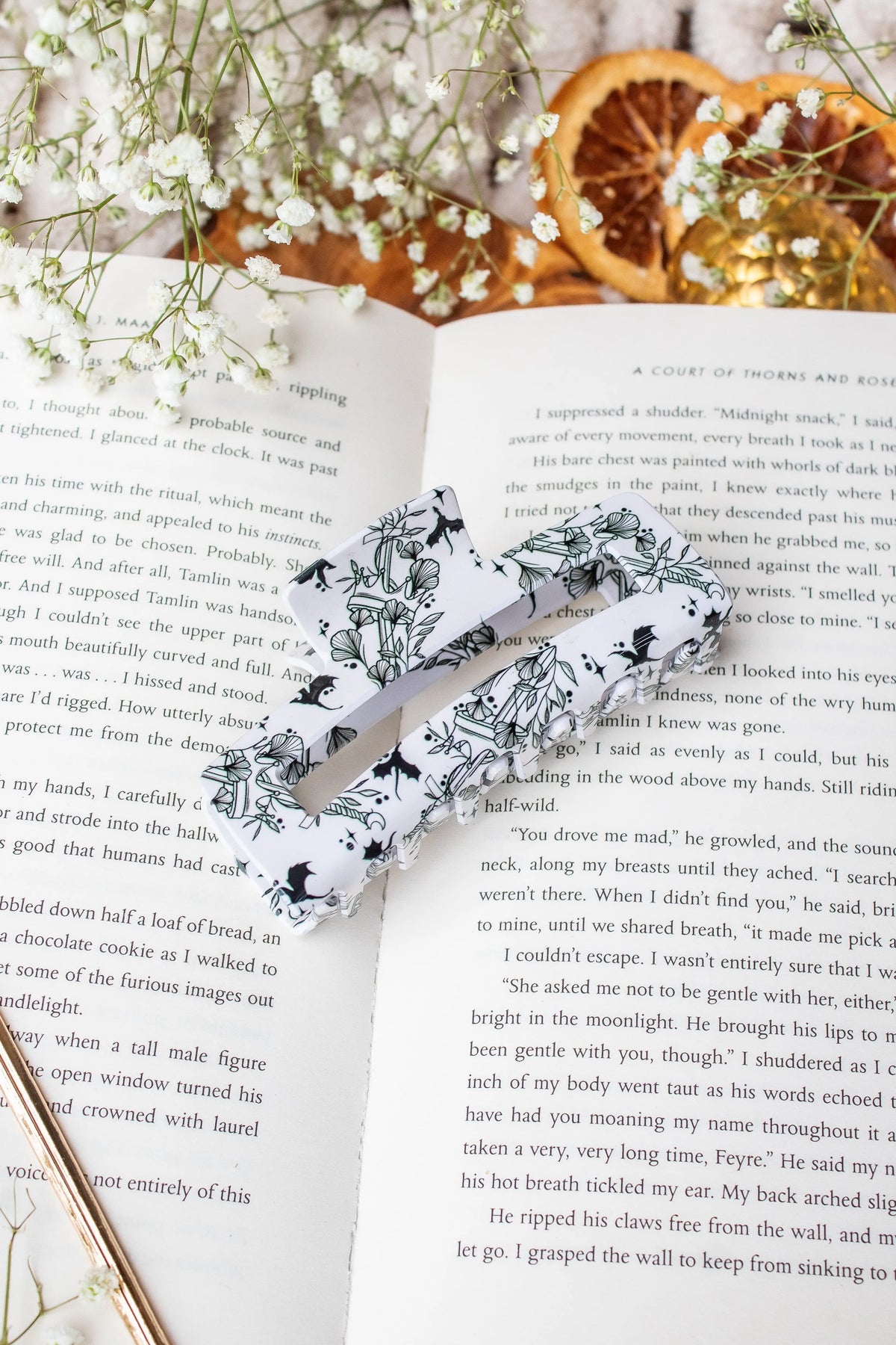 Bookish Hair Claw Clip | Ivory Swords
