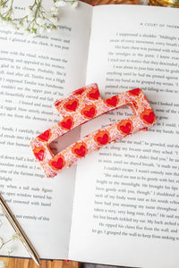 Bookish Hair Claw Clip | Flaming Heart